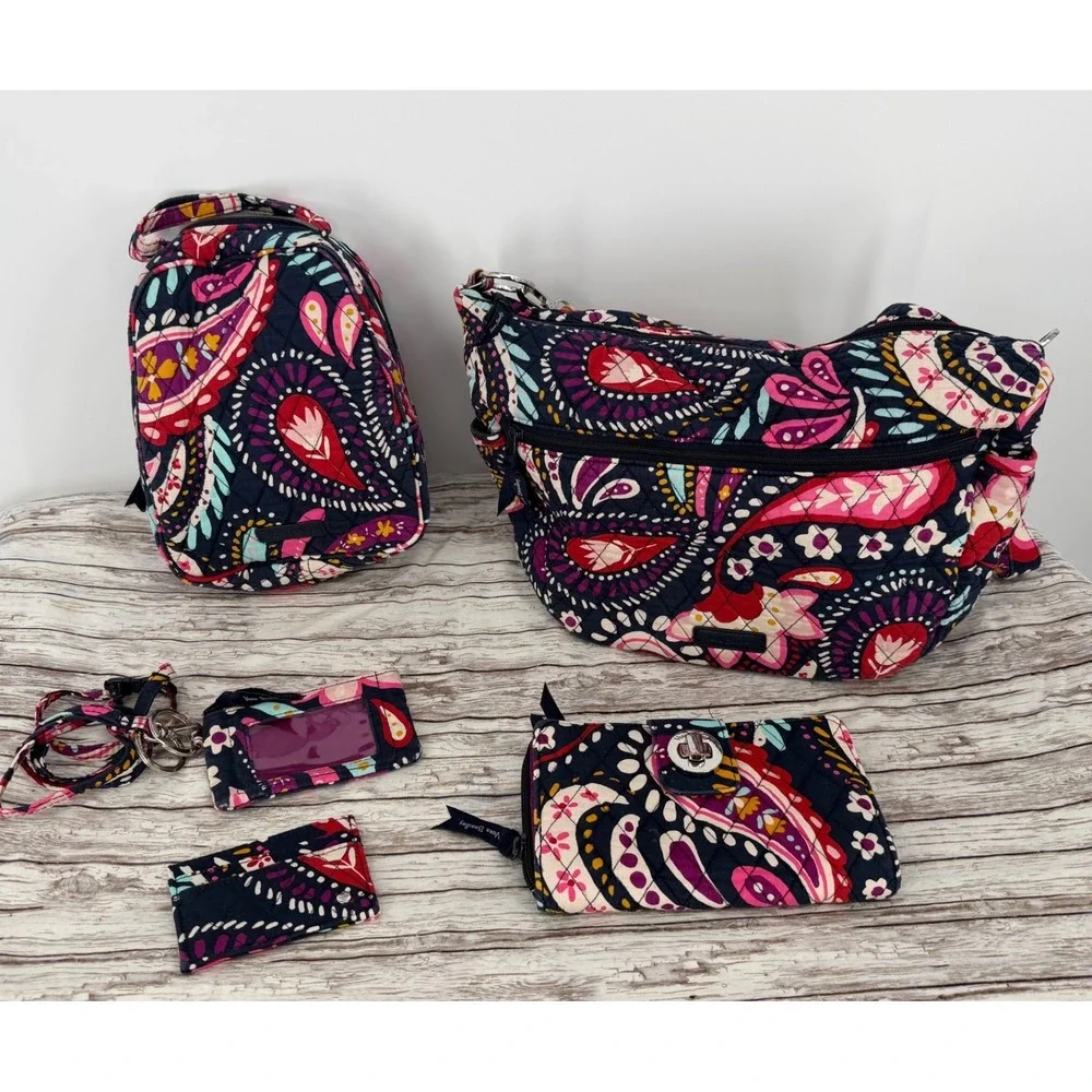 Vera Bradley Retired Paisley in Paradise Pattern 5 Piece Matching Set Excellent